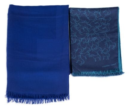 *HERMÈS 
Lot of two shawls: one in cashmere and si