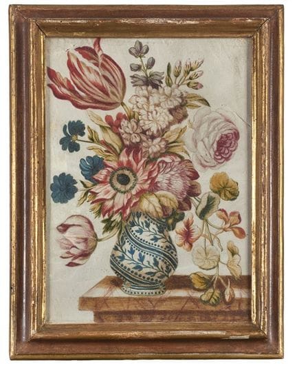 Paire de peintures à la tempera sur parchemin repr