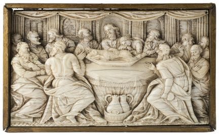 Art du XVIIe siècle. « La Cène », ensemble sculpté
