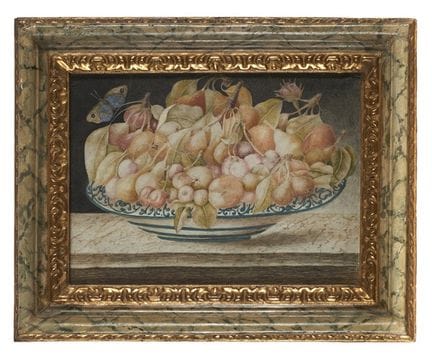 Paire de peintures à la tempera sur parchemin repr