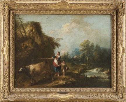 Escena pastoral
óleo sobre lienzo (51,5 x 68 cm)
e