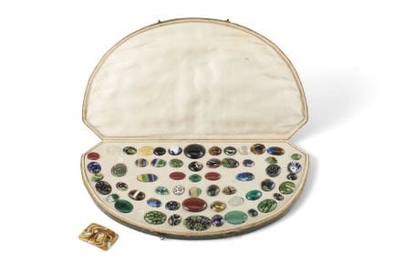 Specimen collection of elliptical and circular gla
