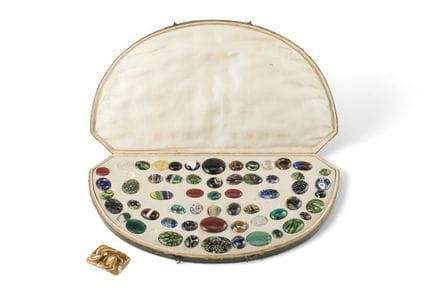 Collection d'échantillons de verres et de pâtes de