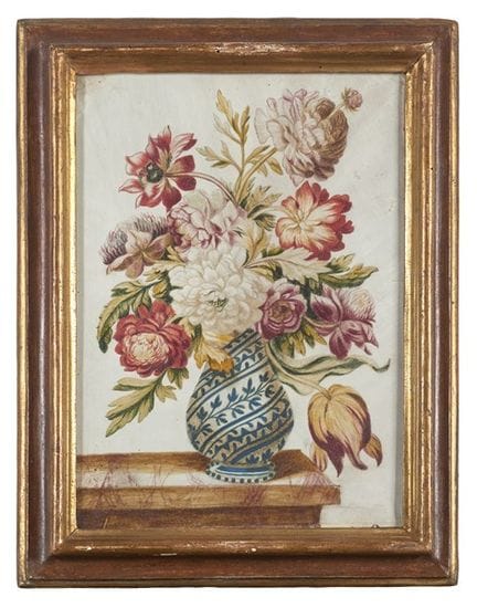 Paire de peintures à la tempera sur parchemin repr