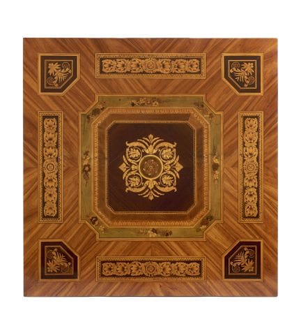 Game table with a veneered top in rosewood, bois d