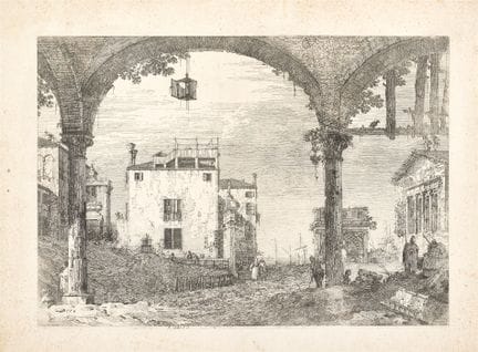Portico with lantern
etching (plate mark 300x430 m