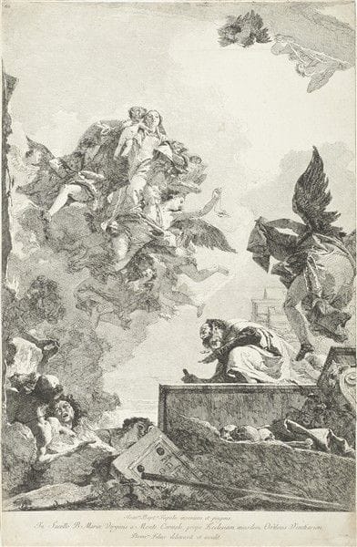 L'apparition de la Vierge à saint Simon Stock, d'a
