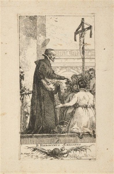 Lot composé d'une gravure représentant « Saint Jér