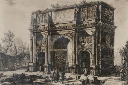 Dos grabados póstumos titulados «Veduta dell'Arco 