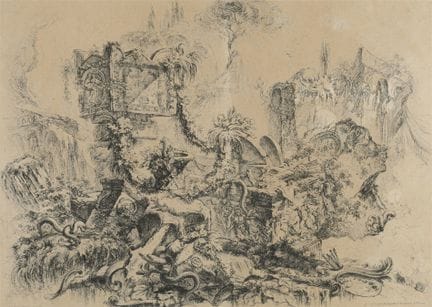 Group of four etchings from the series "Grottesche