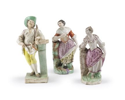 Fábrica de Vinovo, siglo XVIII. Tres pequeñas figu