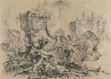 Ensemble de quatre gravures de la série « Grottesc