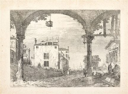 Portique avec lanterne
eau-forte (dimensions de la