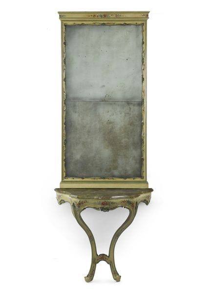 Mesa consola veneciana del siglo XVIII, tallada, l