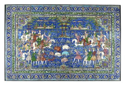 Gran panel de azulejos compuesto por cincuenta y c