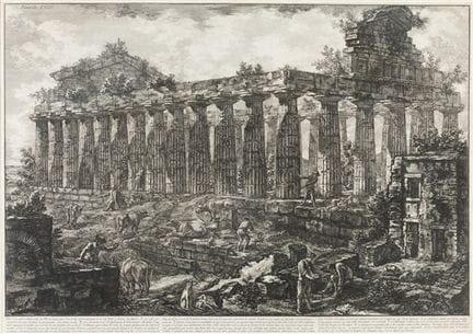 Vue du temple de Junon, tirée de la série « Vedute
