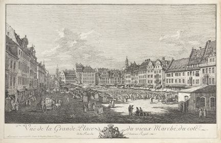 Vue de la Grande Place du vieux Marché, du cote de