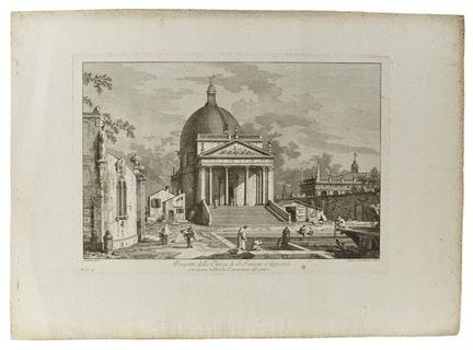 Ensemble de quatre gravures d'après Canaletto, réa