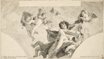 Angels bringing indulgences, after Giambattista Ti