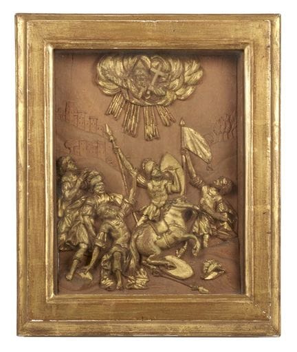 Kunst des 18. Jahrhunderts. Ein Flachrelief aus ge