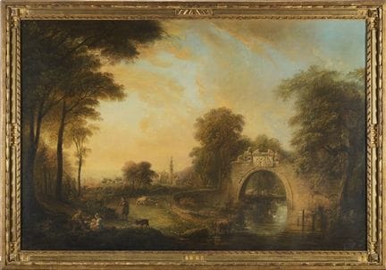 (attribué à)

« Paysage arcadien avec des bergers 