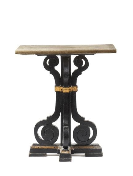 Couchtisch aus ebonisiertem Holz mit vergoldeten E