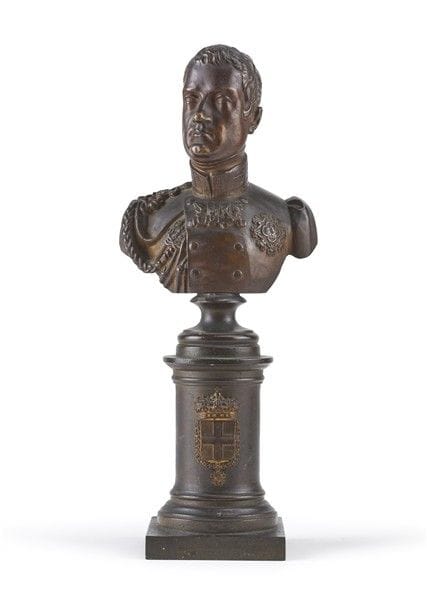 Fondateur du XIXe siècle. Buste en bronze du roi C