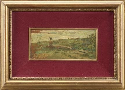 «Paisaje con figura»
óleo sobre tabla (7,5 x 15 cm