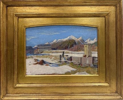 „Schneefall im Val Vigezzo“
Öl auf Karton (26 × 36