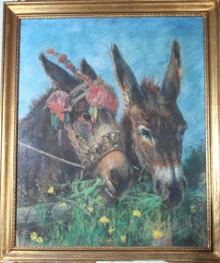 "Asini"
Pastelli colorati su carta montata su tela