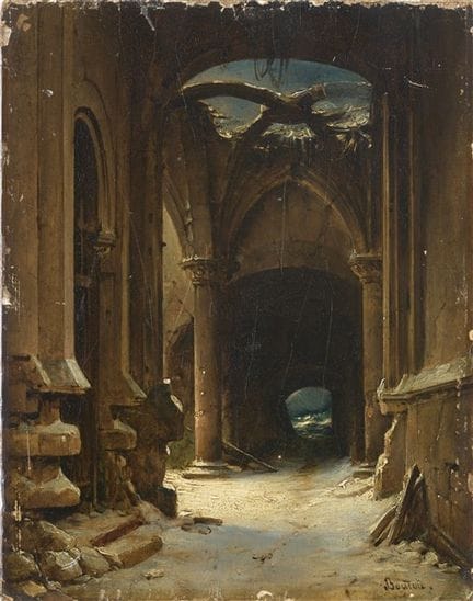 «Ruinas de un castillo»
Óleo sobre cartón (26 x 20