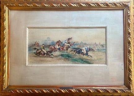 «Jockeys a caballo»
Acuarela sobre papel (35 x 73 
