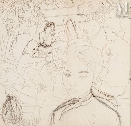 Ⓟ ALIX AYMÉ (1894–1989)
„Der Markt“
Filzstift und 