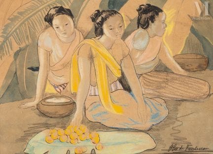 Ⓟ ALIX AYMÉ (1894–1989)
„Die drei Obstverkäuferinn