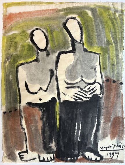 Ⓟ   NGUYEN THAN (geb. 1948)
„Zwei Frauen“, 1997
Aq