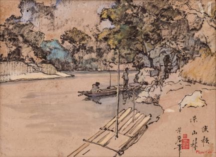 Ⓗ PHAM HAU (1903–1994)
„Waldlandschaft“
Tinte und 