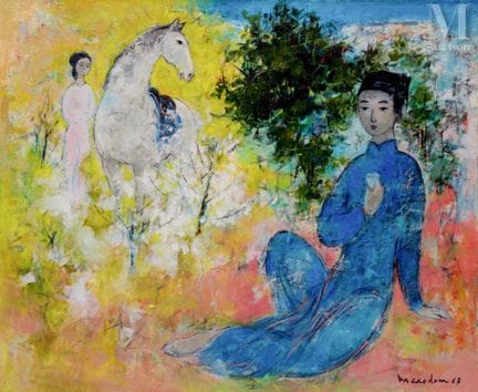 Ⓗ VU CAO DAM (1908–2000)
"The Encounter," 1967
Oil
