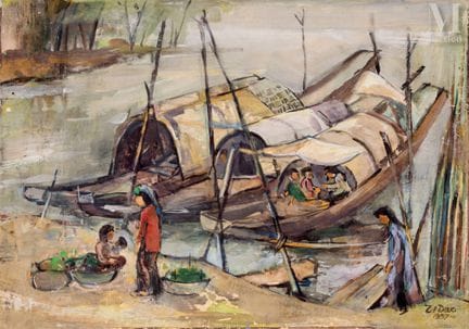 Ⓗ TON THAT DAO (1910–1979)
"Pier on the Huong Rive