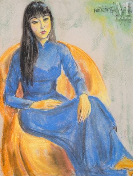 Ⓟ LE NANG HIEN (1921–2014)
"Woman Wearing a Blue A