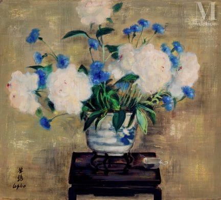Ⓗ LE PHO (1907–2001)
„Stillleben mit Pfingstrosen“