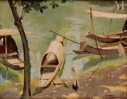 Ⓗ LUONG XUAN NHI (1914–2006)
"Boats at the Dock"
O