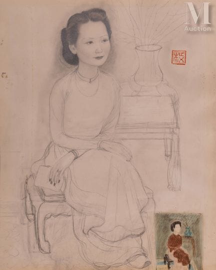 Ⓗ MAI TRUNG THU (1906–1980)
„Porträt von Frau Nguy