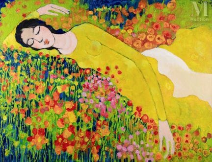 Ⓗ NGUYEN TRUNG (born in 1940)
"Young Woman Lying i