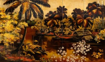Ⓟ TRAN VAN HA (1911–1974)
„Dorf am See“
Fünfteilig