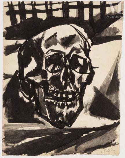 伊萨克·帕伊莱斯（基辅 1895—法国 1978）
《Memento Mori》
中国墨水纸本
32