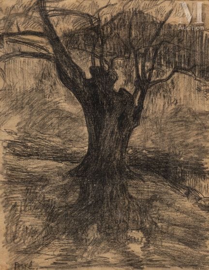 让·米塞斯拉斯·佩斯克（戈尔塔 1870年 — 勒芒 1949年）
《树》
木炭画，纸本
38 x 