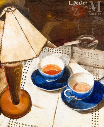 DECLER Ludmila (1904-1984)
Naturaleza muerta con t