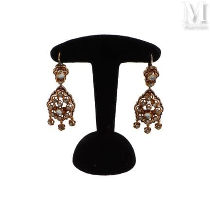 Paire de boucles d'oreilles en alliage d'or rose 9