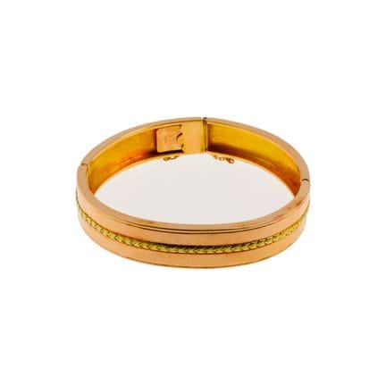 18k rose and green gold bracelet (750°/°°) with a 