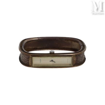 JEAN PERRET
Silver wristwatch (800°/°°) with integ